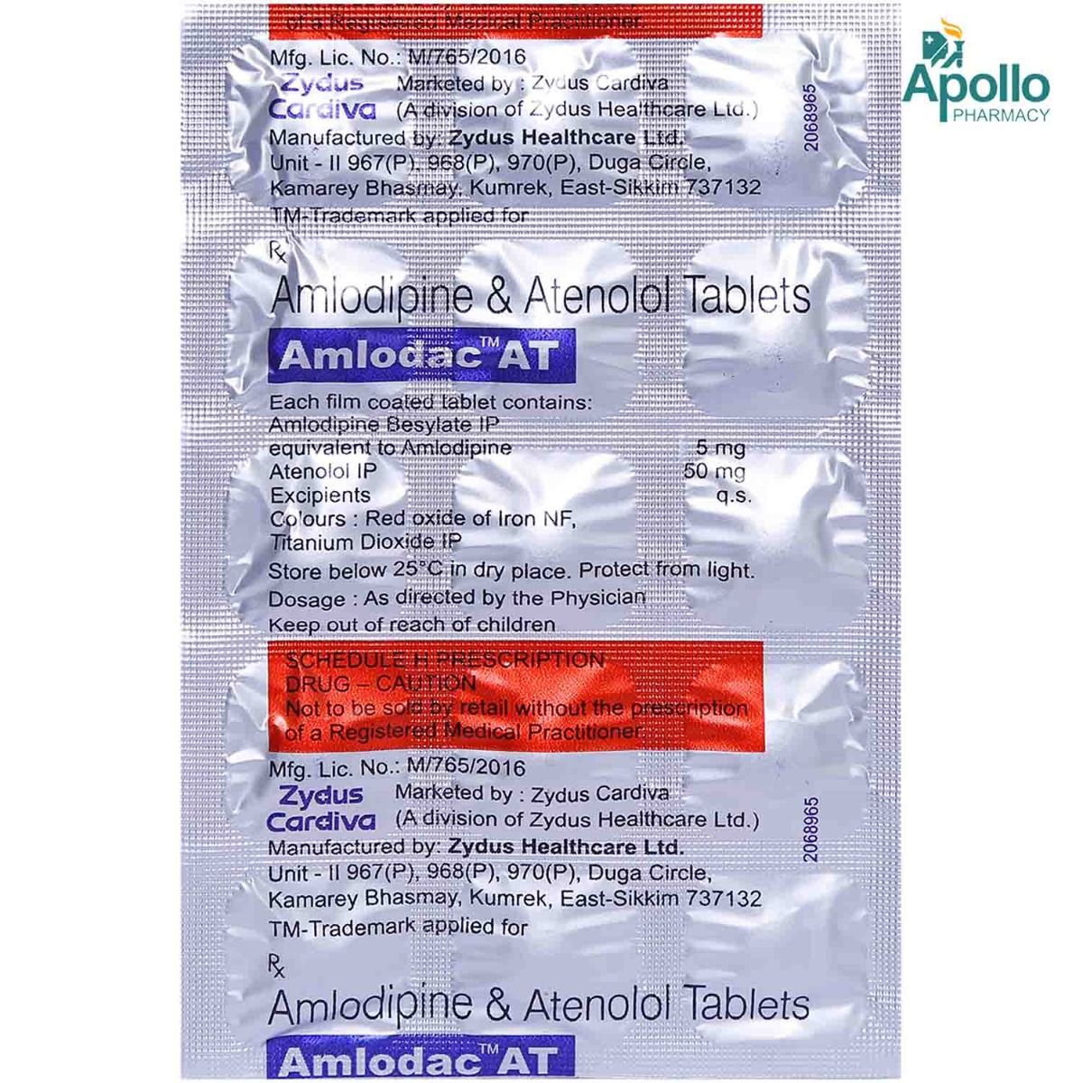 Amlodac AT Tablet 15 S Price Uses Side Effects Composition Apollo