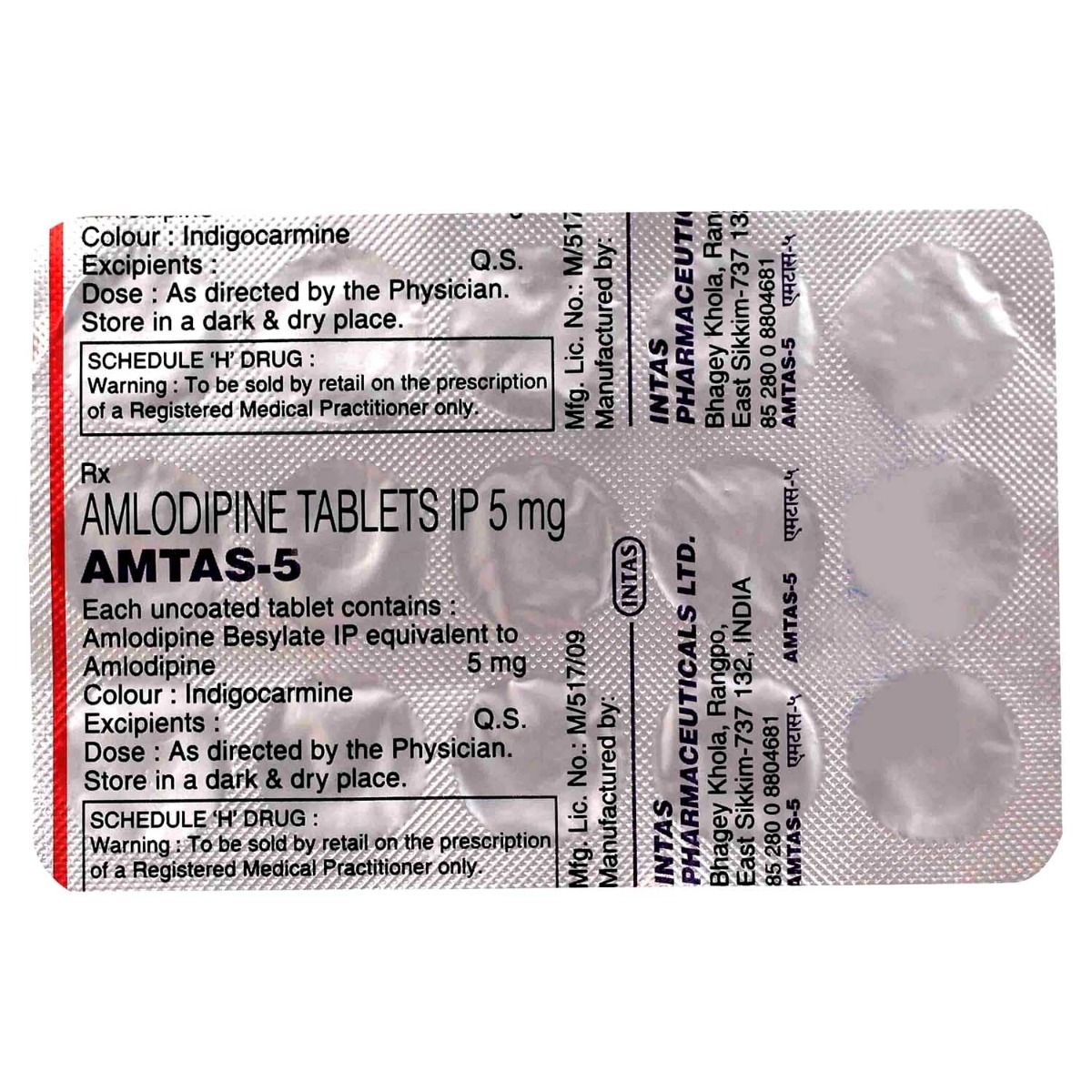 Amtas 5 mg Tablet 15's, Pack of 15 TabletS