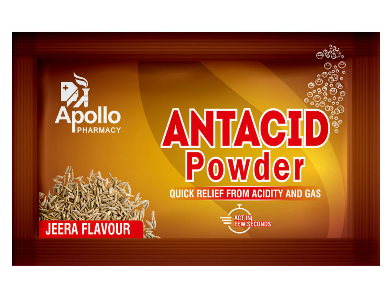 Apollo Pharmacy Antacid Jeera Flavour Powder, 30 gm (5 gm x 6) Price