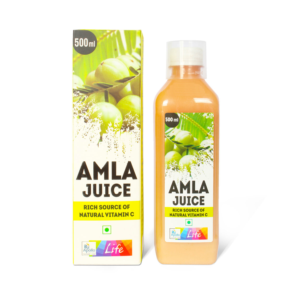 Apollo Life Natural Amla Juice, 500 ml, Pack of 1 