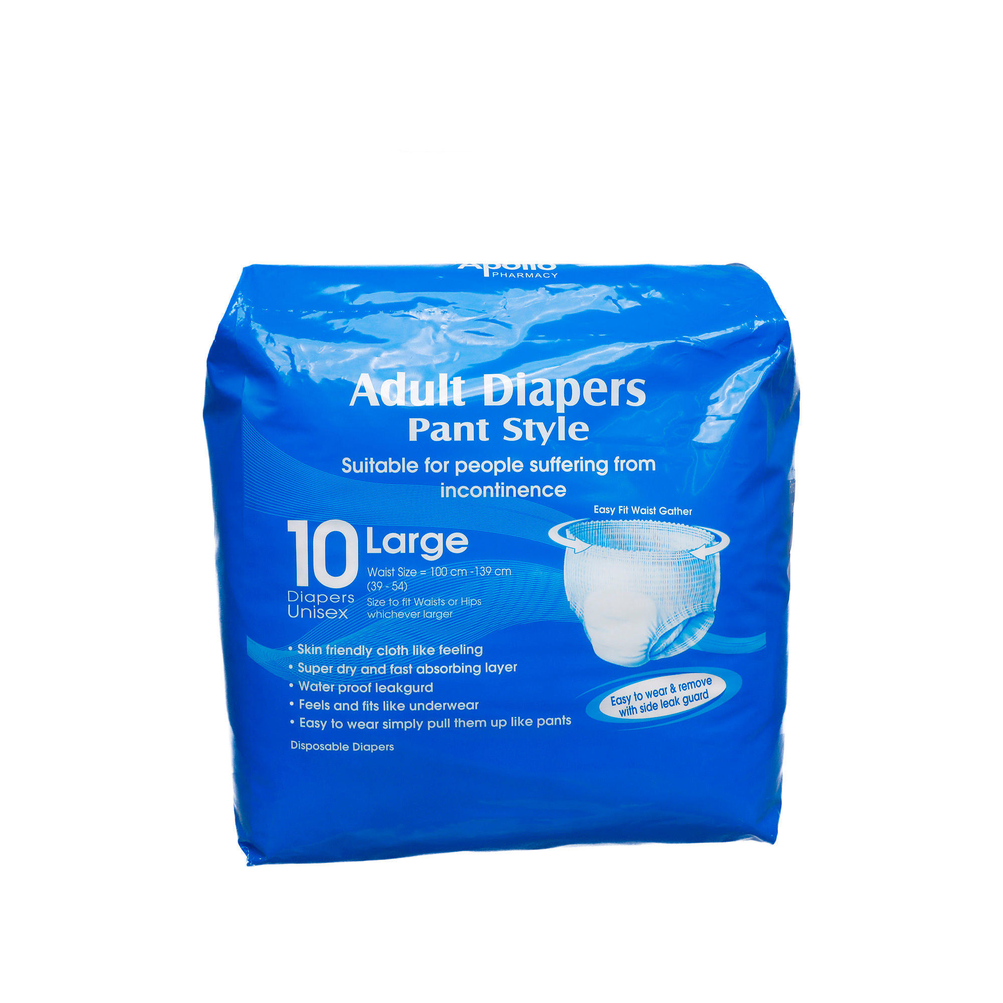 Apollo Pharmacy Adult Diaper Pants Large, 10 Count, Pack of 1 