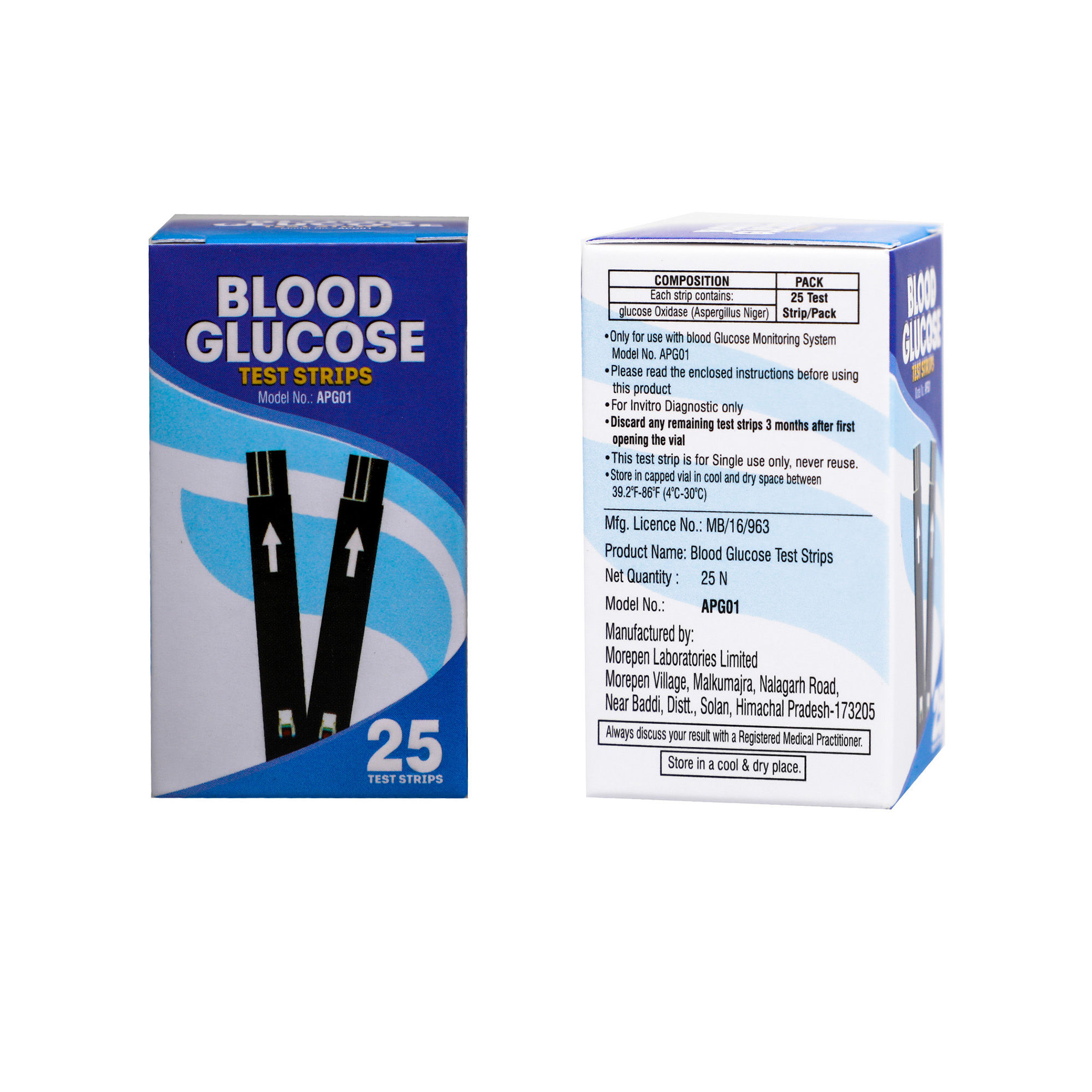 Apollo Pharmacy Blood Glucose 25 Test Strips + 25 Lancets, 1 kit, Pack of 1 