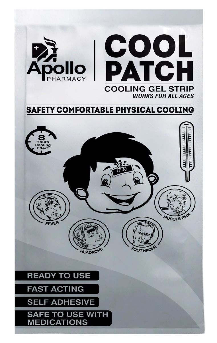 Buy Apollo Pharmacy Cool Patch Cooling Gel Strip, 24 Count Online