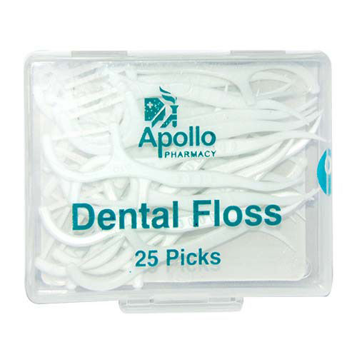 Buy Apollo Pharmacy Dental Floss Picks, 25 Count Online