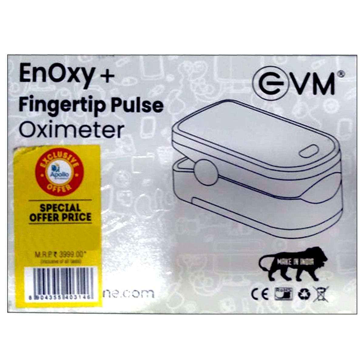 Buy Apollo Life EnOxy + Fingertip Pulse Oximeter E-OX-05, 1 Count Online