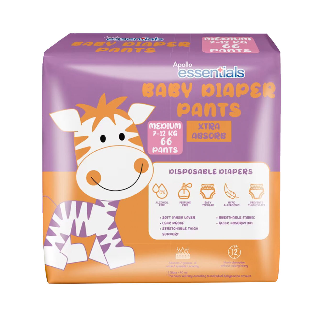 Apollo Essentials Extra Absorb Baby Diaper Pants Medium, 66 Count Price