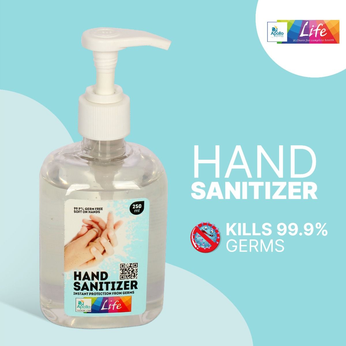Apollo Life Hand Sanitizer, 250 ml, Pack of 1 