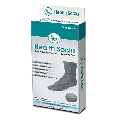 Buy Apollo Pharmacy Soft Touch Health Socks Black, 1 Pair Online