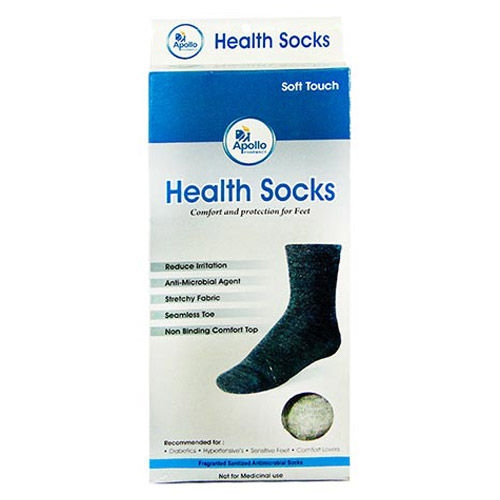 Buy Apollo Pharmacy Health Socks Gray 1 Pair Online