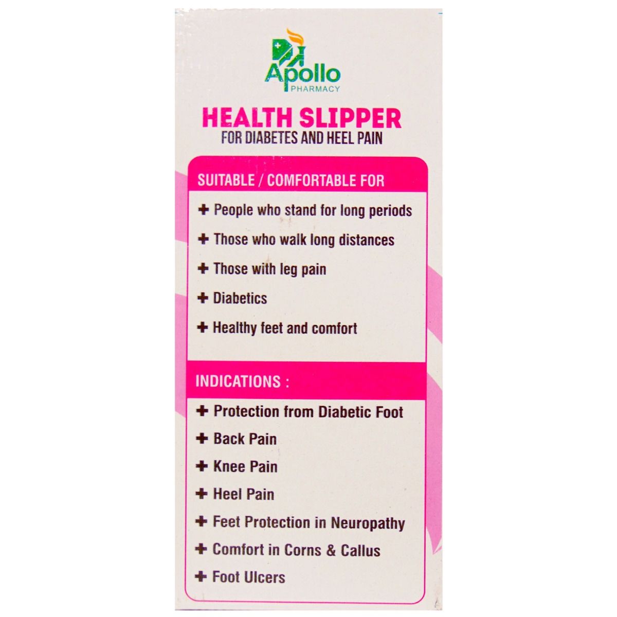 Apollo Pharmacy Diabetes & Heel Pain Health Slipper For Women, Size-7, 1 Pair, Pack of 1 