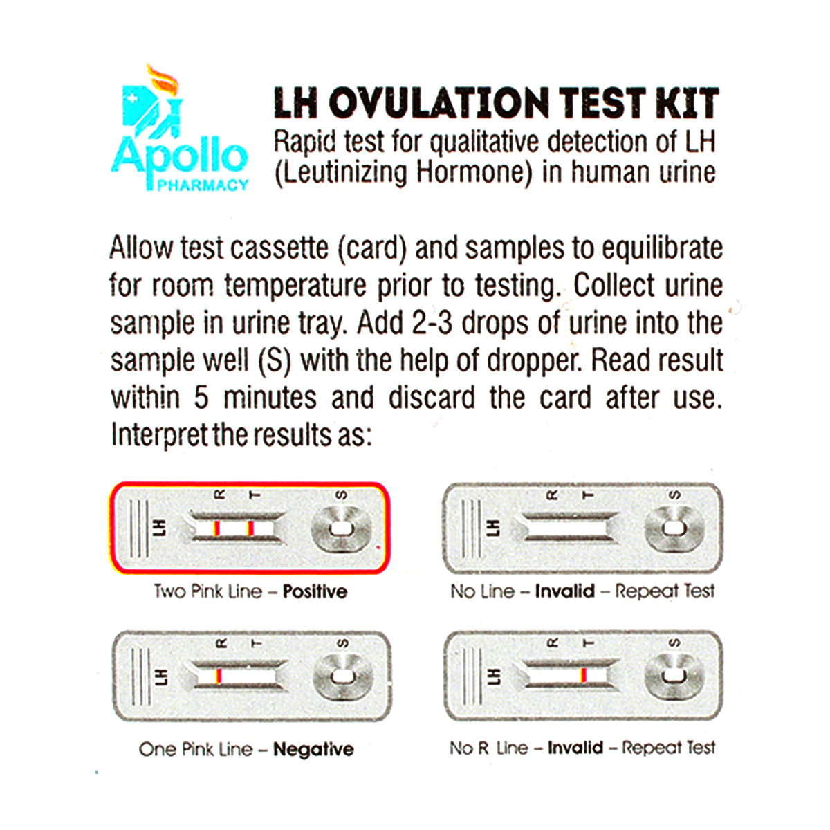 Apollo Pharmacy LH Ovulation 5 Day Test Kit, 1 Kit, Pack of 1 