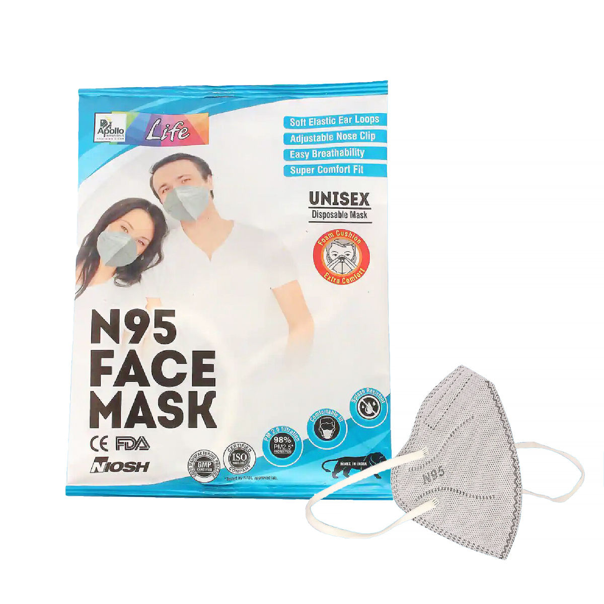 Buy Apollo Life N95 Unisex Face Mask, 4 Count Online