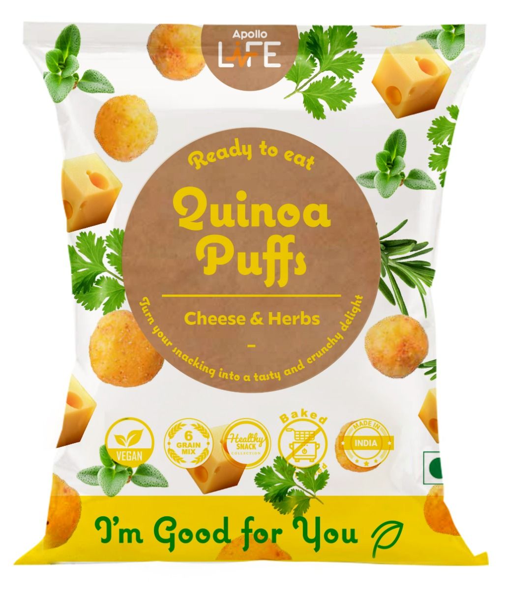 Buy Apollo Life Quinoa Puffs Cheese & Herbs, 30 gm Online