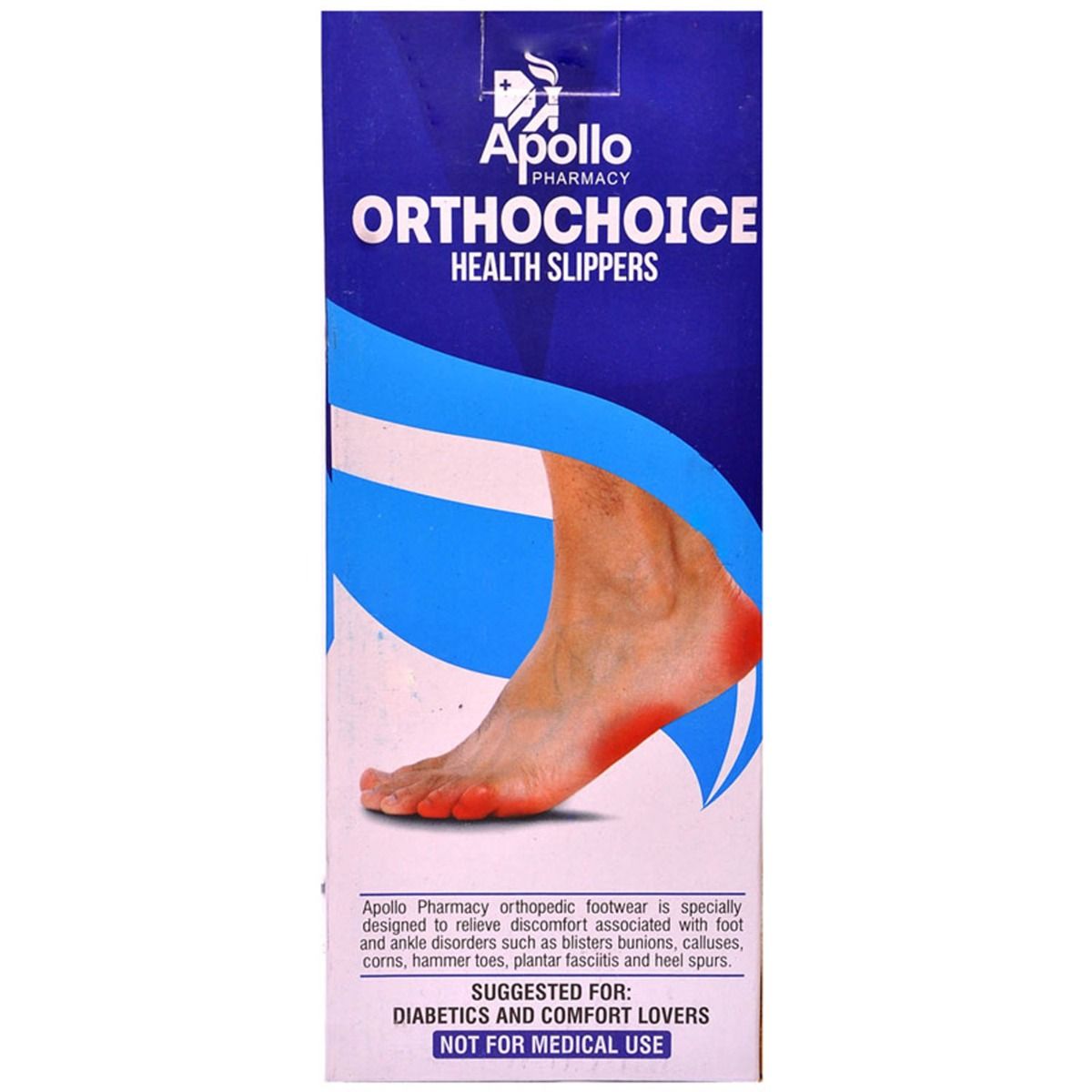 Apollo Pharmacy Ortho Choice Men Health Slippers Size 8, 1 Pair, Pack of 1 