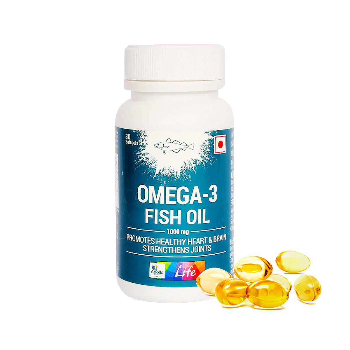 Buy Apollo Life Omega-3 Fish Oil 1000 mg, 30 Capsules Online