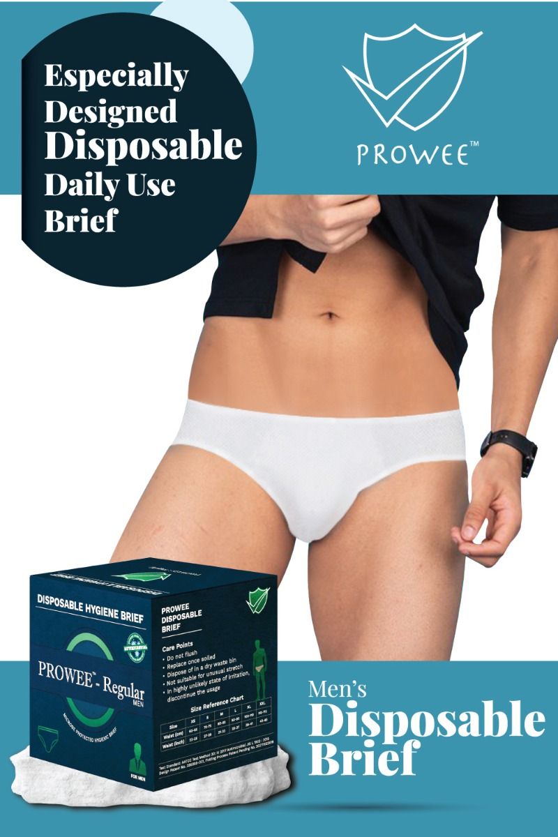 Prowee Regular Microbe Protected Hygienic Disposable Inner Wear XXL for Men, 5 Count, Pack of 1 