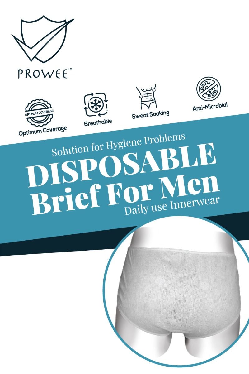 Prowee Regular Microbe Protected Hygienic Disposable Inner Wear XXL for Men, 5 Count, Pack of 1 