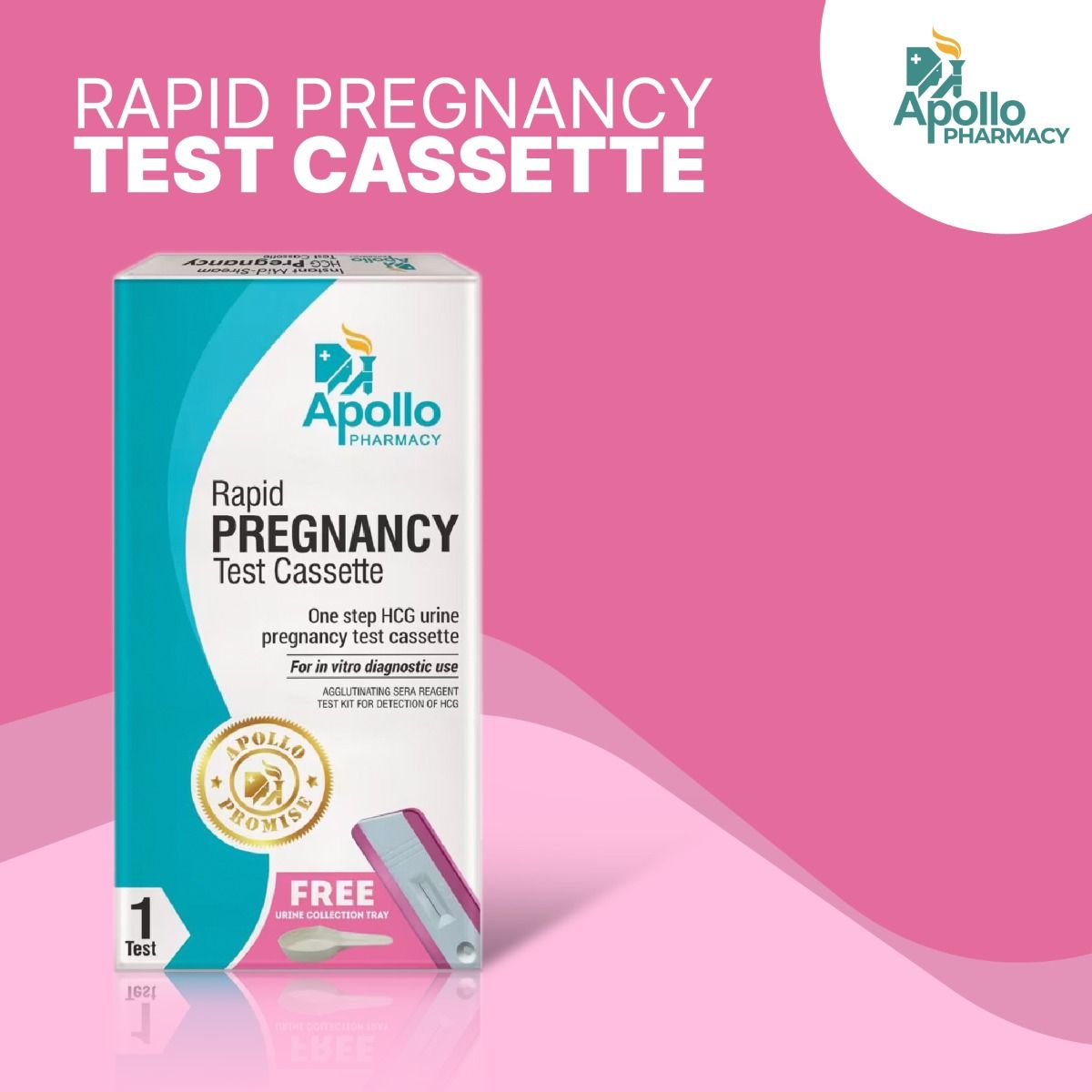 Apollo Pharmacy Rapid Pregnancy Test Cassette, 2 Kits Price, Uses, Side