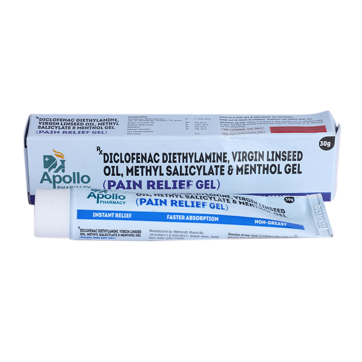 Apollo Life Pain Relief Gel, 30 gm, Pack of 1 
