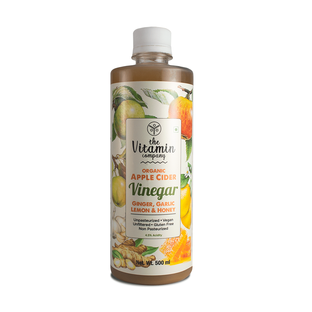 The Vitamin Company Apple Cider Vinegar with Ginger Garlic Lemon & Honey, 500 ml, Pack of 1 