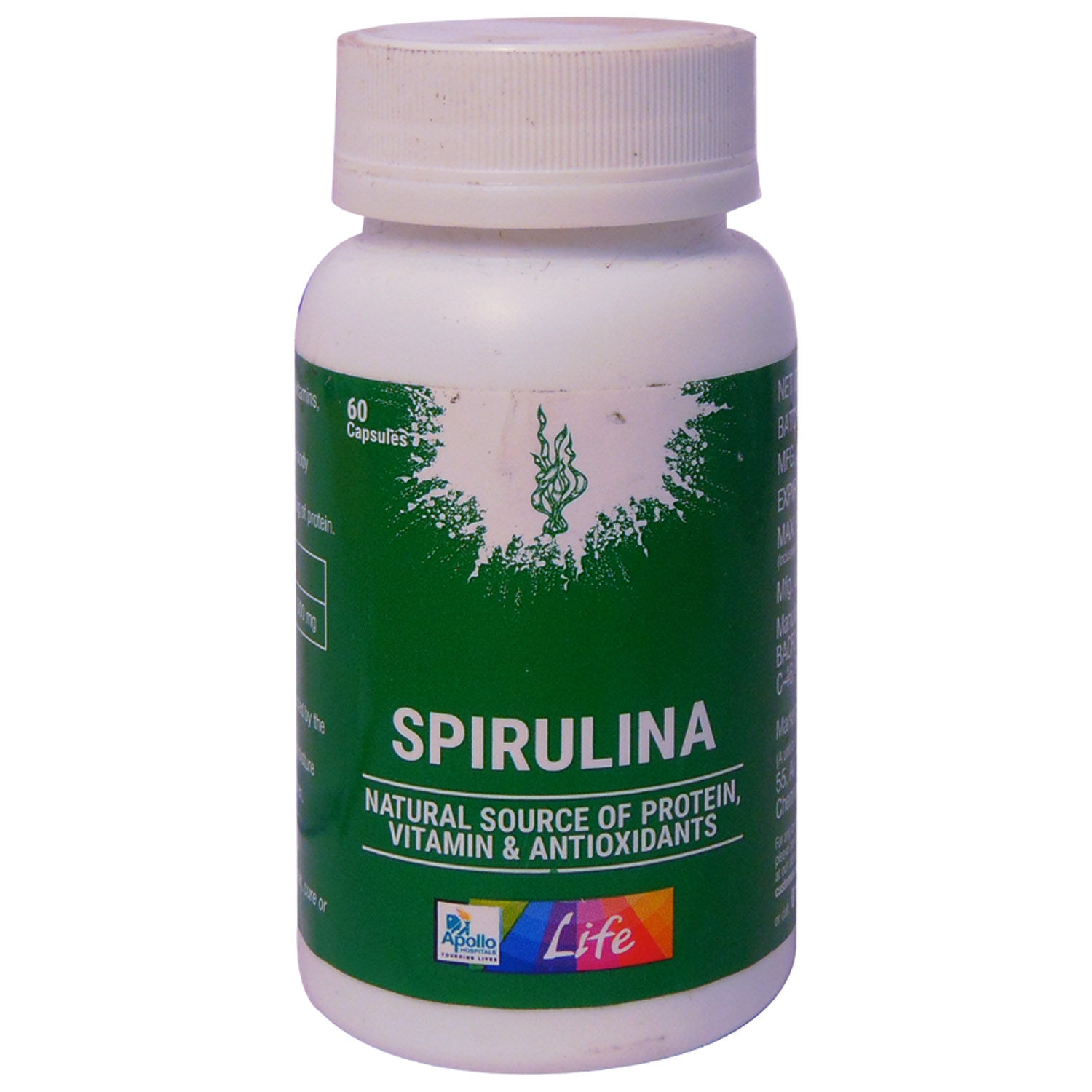 Buy Apollo Life Spirulina, 60 Capsules Online