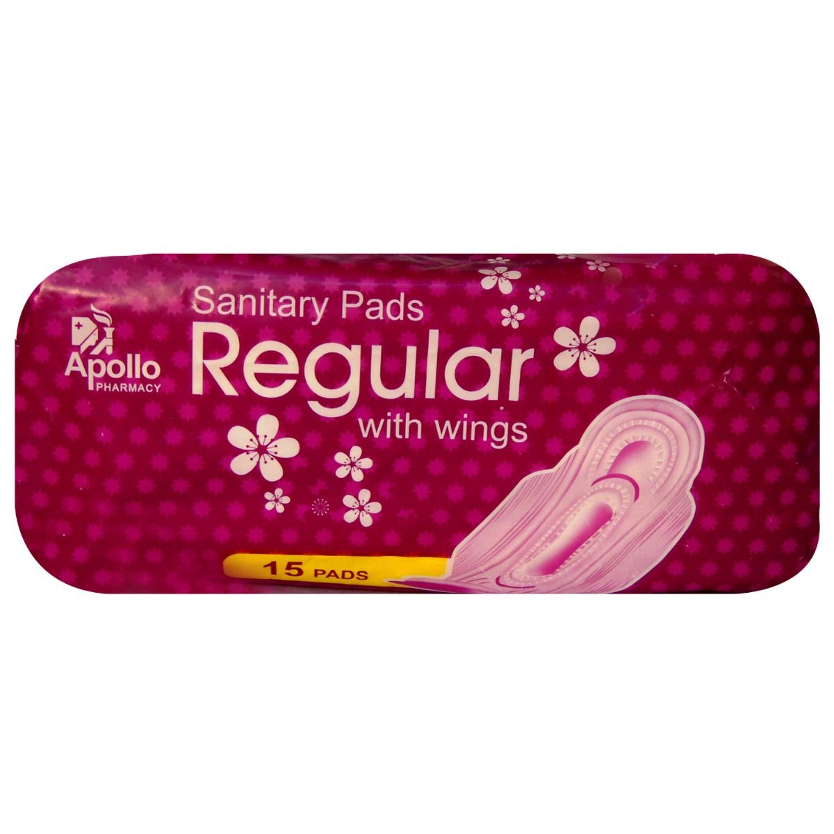 Buy Apollo Pharmacy Regular Sanitary Pads with Wings, 15 Count Online