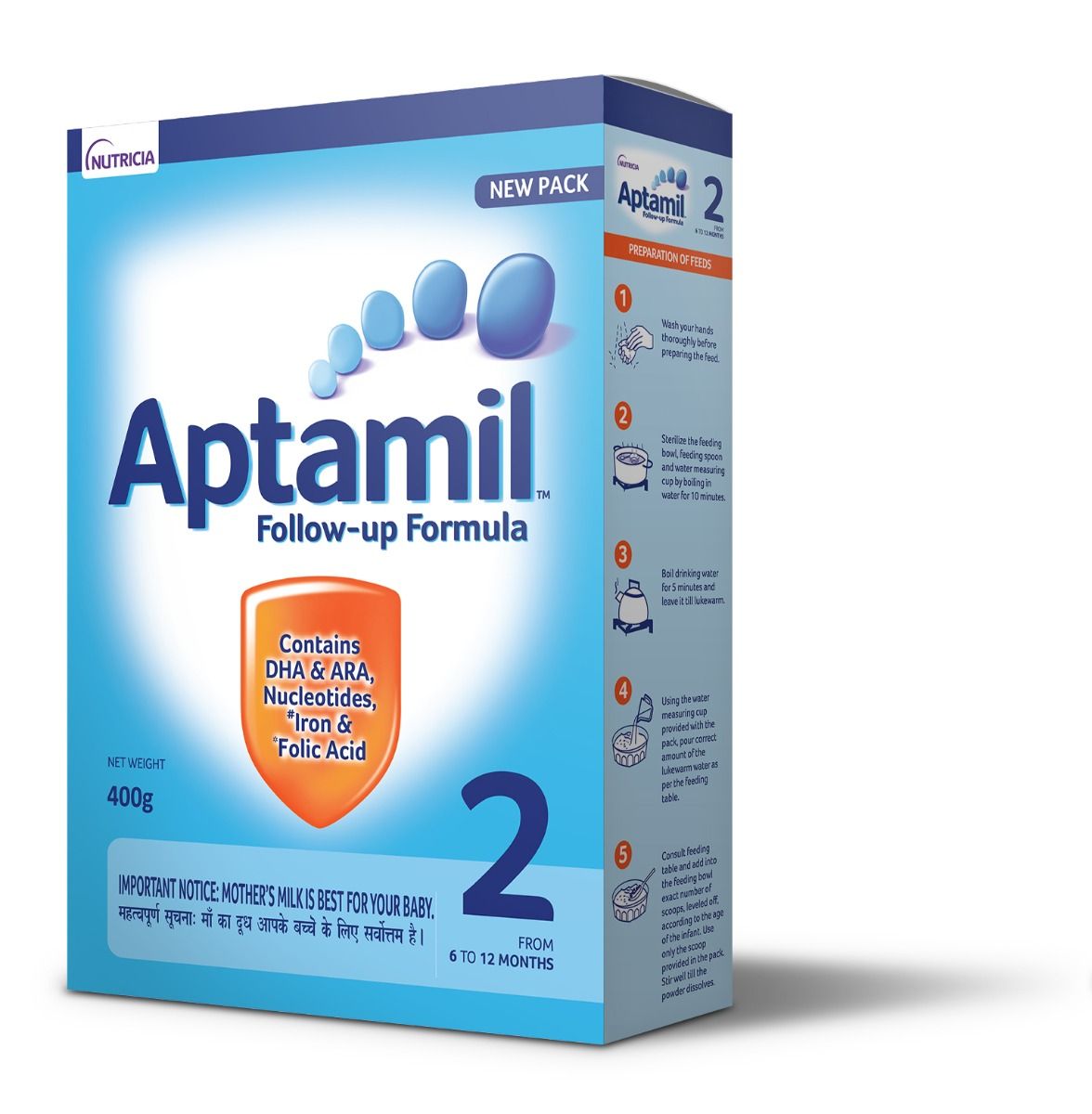 Buy Aptamil Follow-Up Formula, Stage 2, 6 to 12 Months, 400 gm Refill Pack Online