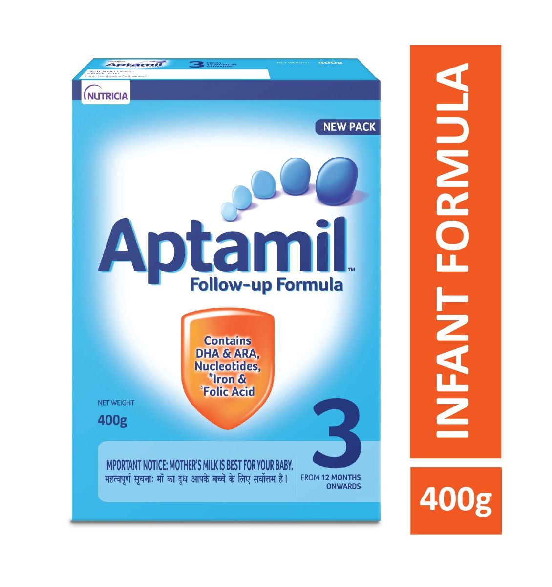 Buy Aptamil Follow-Up Formula, Stage 3, 12M+, 400 gm Refill Pack Online