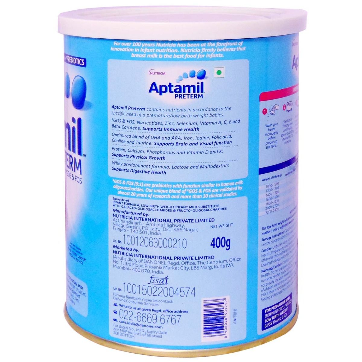 Aptamil Preterm Infant Formula, 400 gm Tin, Pack of 1 