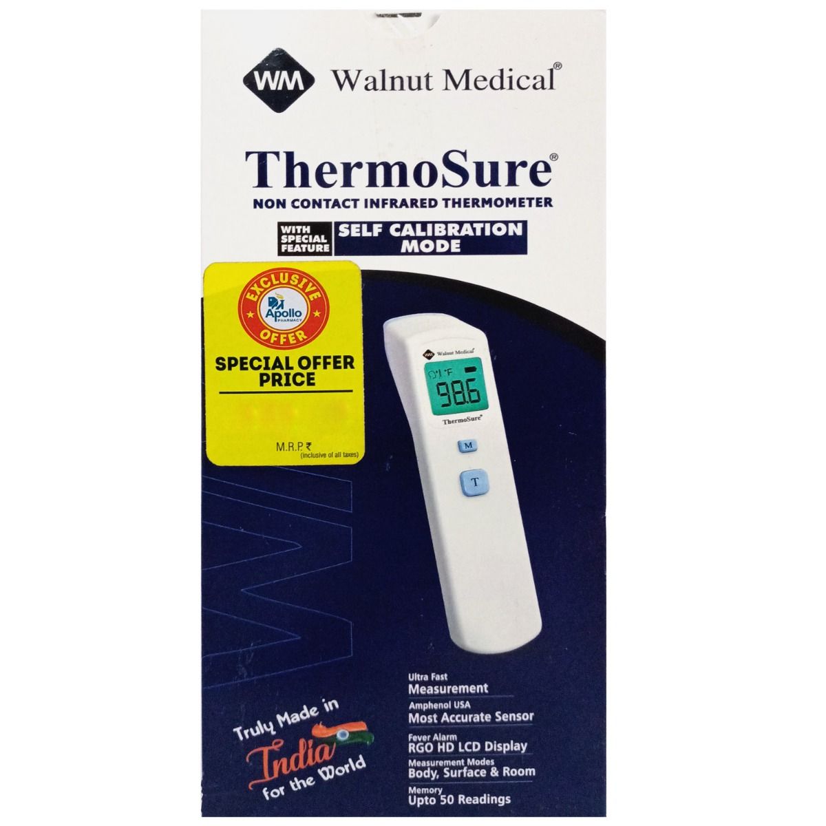 Apollo Life Thermosure Non Contact Infrared Thermometer TS-03, 1 Count, Pack of 1 