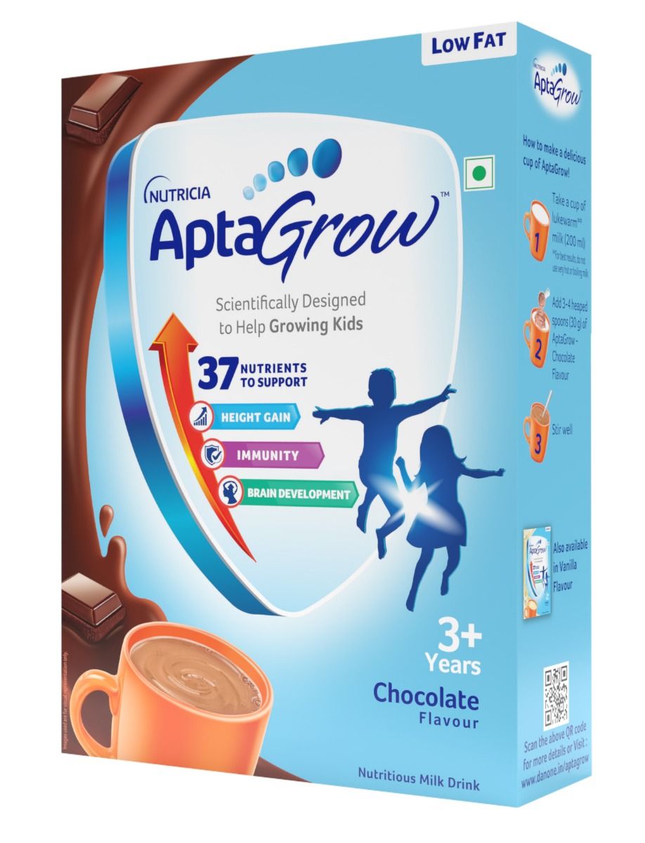 AptaGrow Chocolate Flavour Nutrition Drink Powder, 400 gm, Pack of 1 
