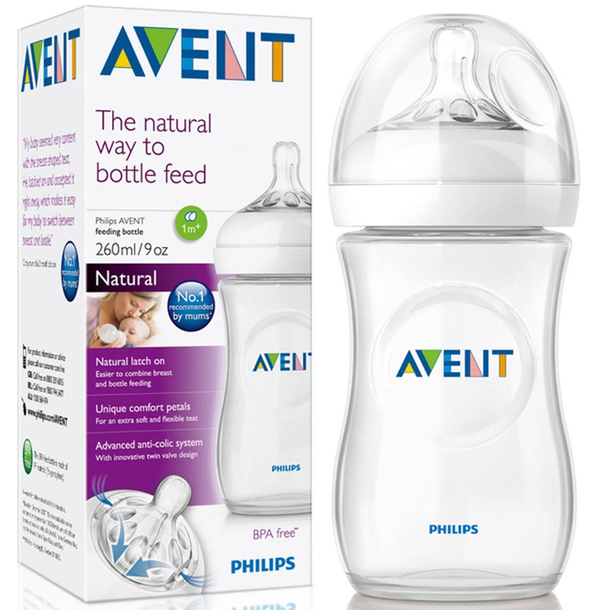 Buy Philips Avent Feeding Bottle Scf693/10, 1+Months, 260 ml Online