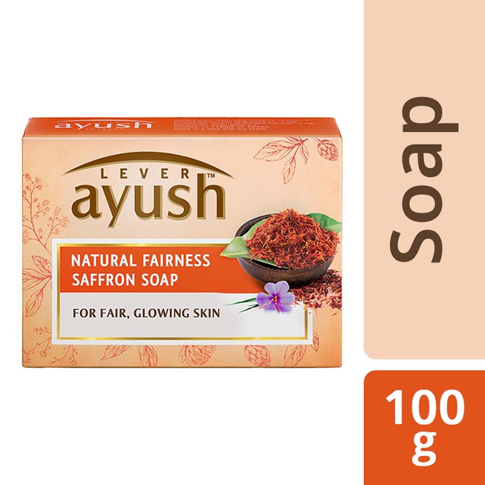 Buy Lever Ayush Natural Fairness Saffron Soap, 100 gm Online