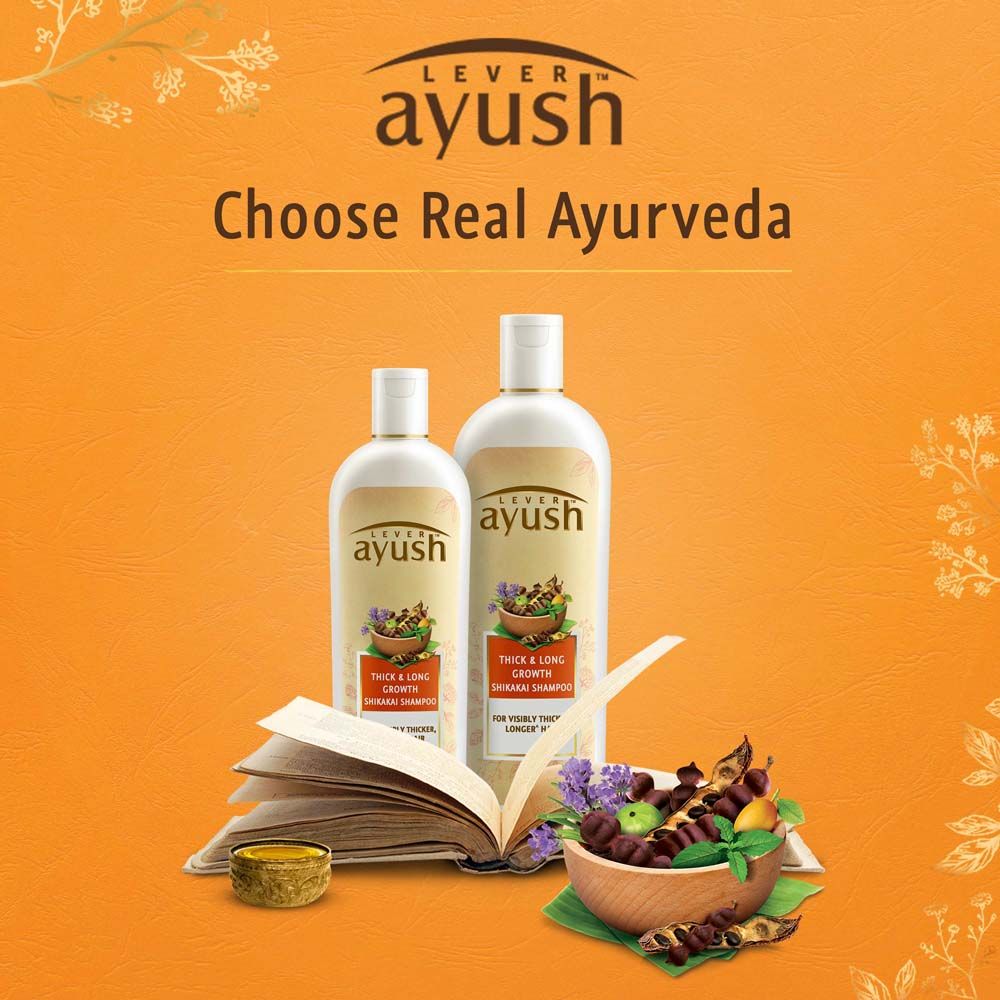 Lever Ayush Thick & Long Growth Shikakai Shampoo, 175 ml, Pack of 1 