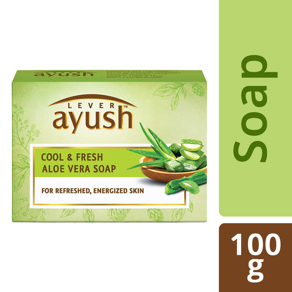 Buy Lever Ayush Cool & Fresh Aloe Vera Soap, 100 gm Online