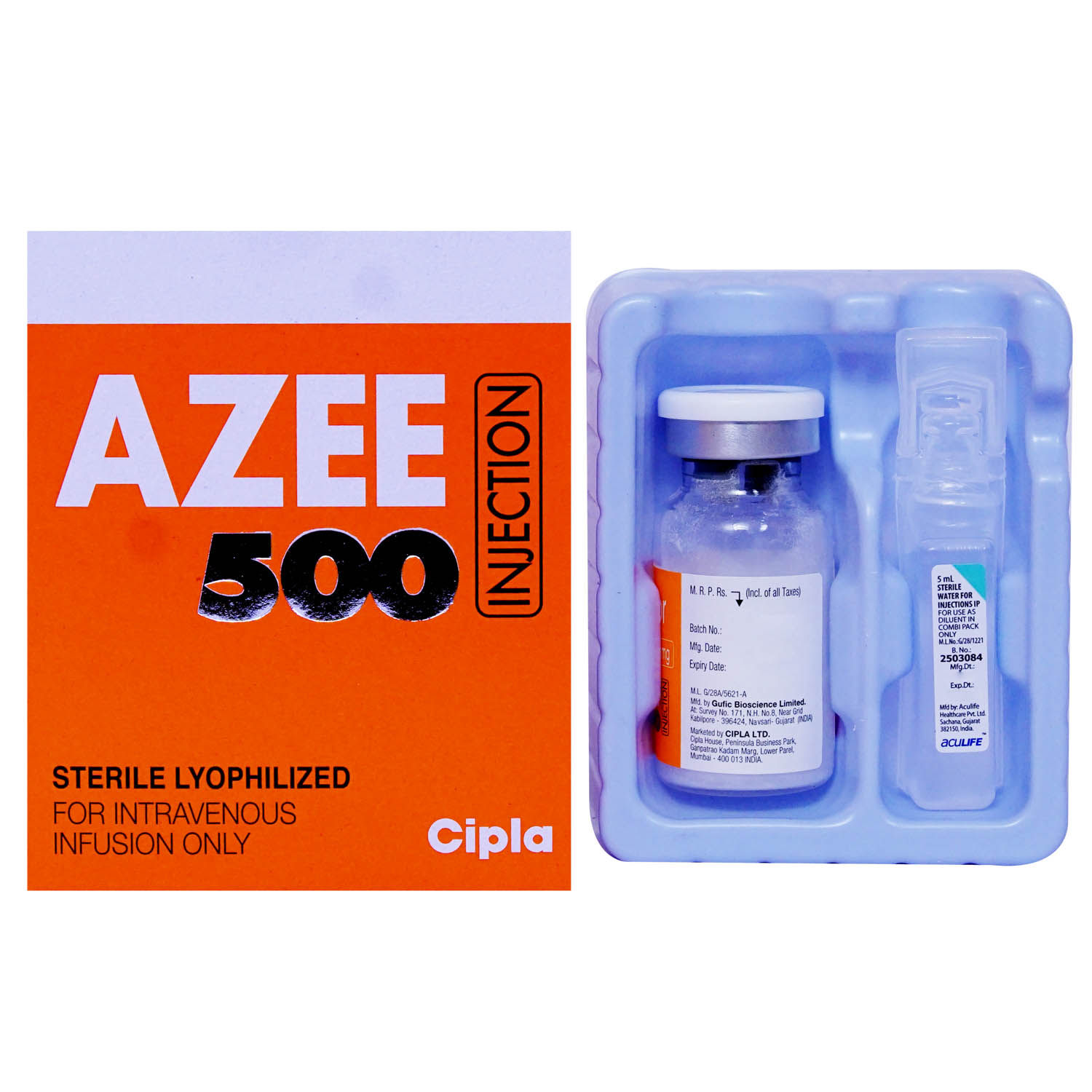 Azee 500 Injection 5 ml, Pack of 1 INJECTION