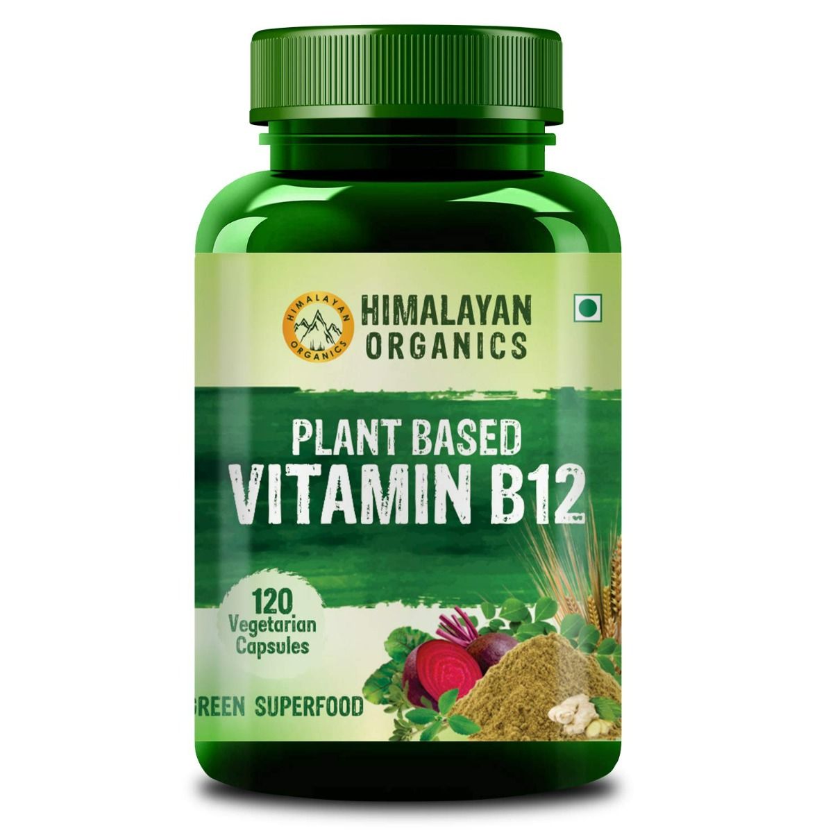Himalayan Organics Plant Based Vitamin B12, 120 Capsules, Pack of 1 