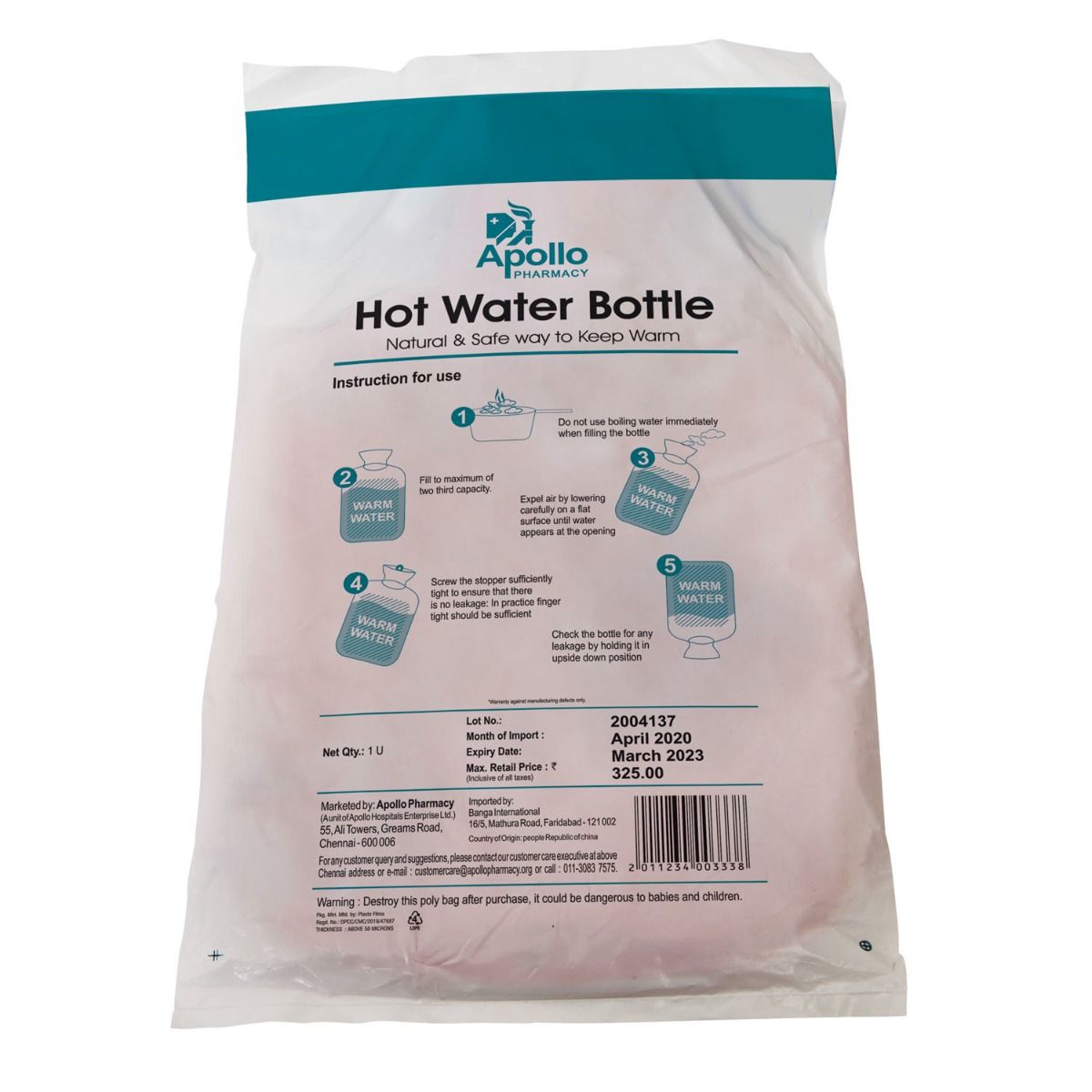 Apollo Pharmacy Hot Water Bag, 1 Count, Pack of 1 