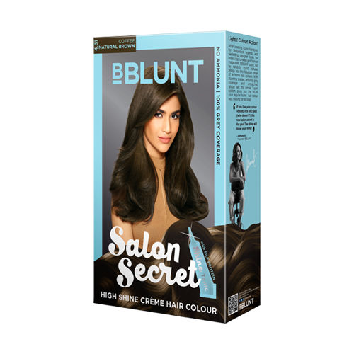 Buy BBLUNT Salon Secret High Shine Creme Hair Colour, Coffee Natural Brown 4.31, 100 gm with Shine Tonic, 8 ml Online