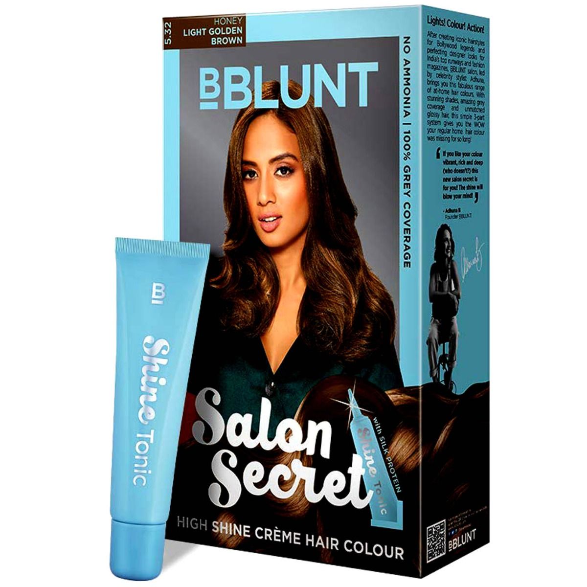 Buy BBLUNT Salon Secret High Shine Crème Hair Colour - Honey Light Golden Brown Online