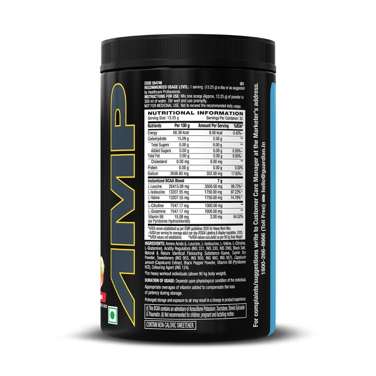 GNC AMP Gold Series BCAA Advanced Spicy Guava Flavour Powder, 400 gm