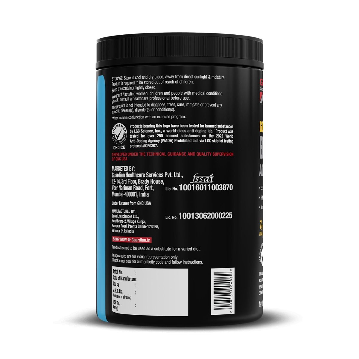 GNC AMP Gold Series BCAA Advanced Tangy Orange Flavour Powder, 400 gm