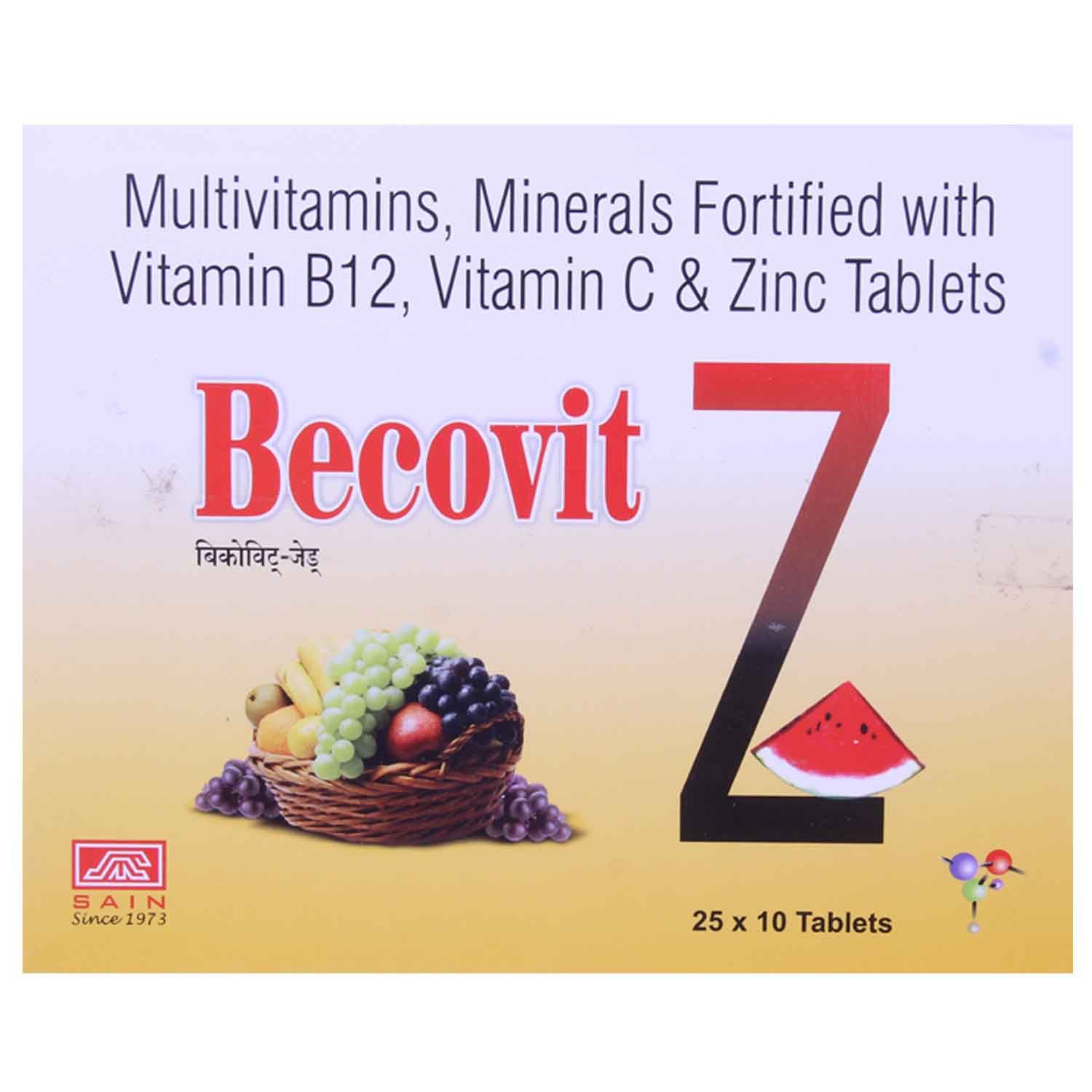 Becovit Z Tablet 10's Price, Uses, Side Effects, Composition Apollo
