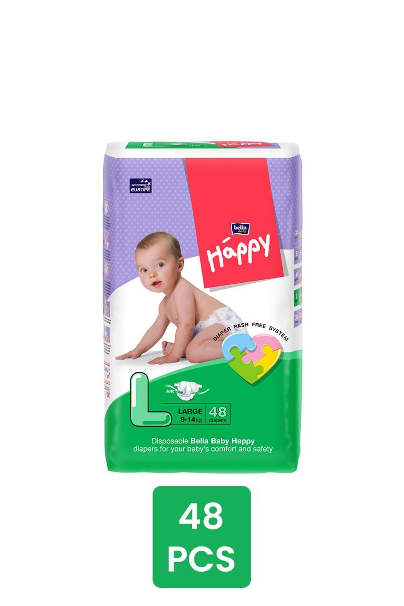 Bella Baby Happy Diapers Large, 48 Count, Pack of 1 