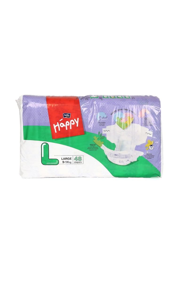 Bella Baby Happy Diapers Large, 48 Count, Pack of 1 