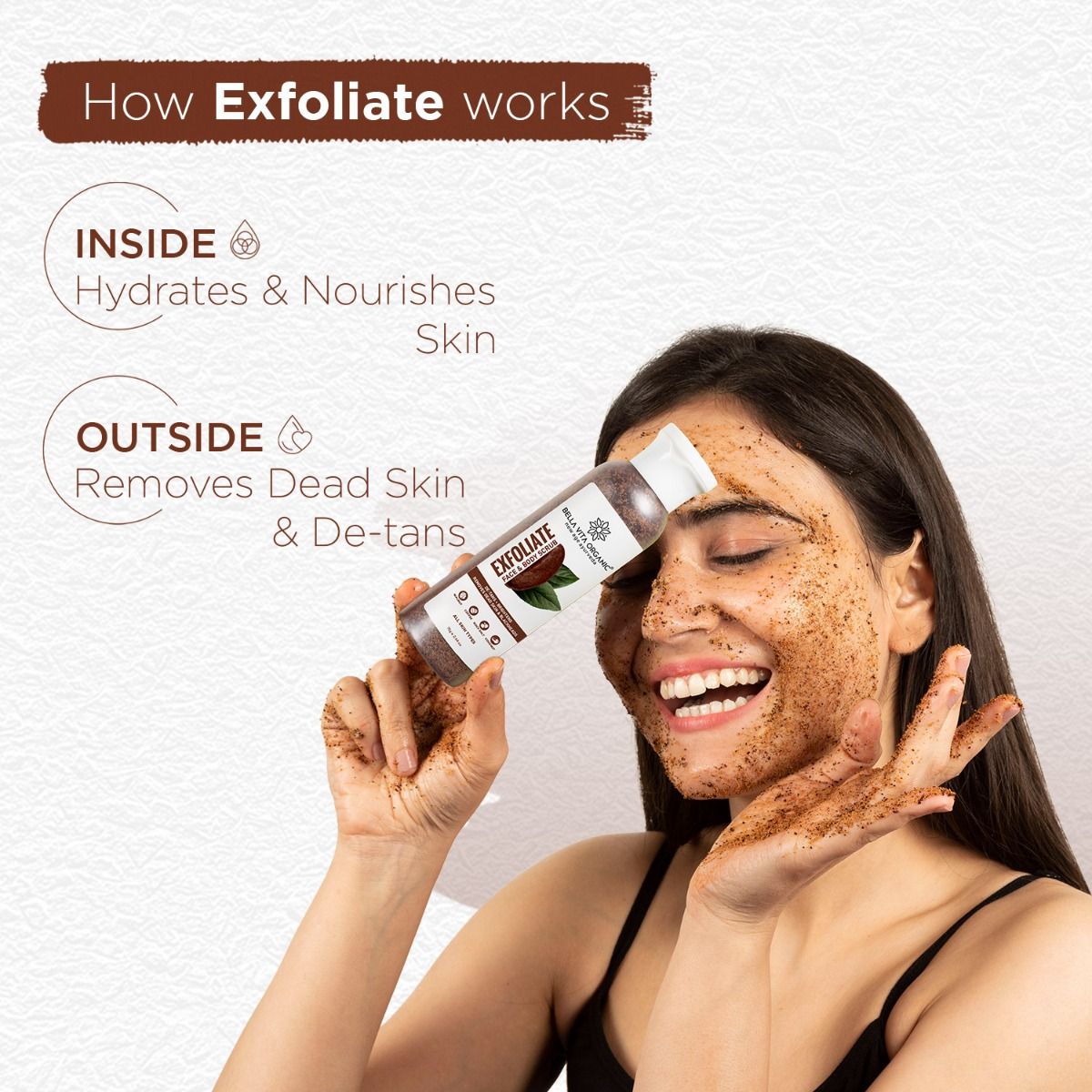Bella Vita Organic Exfoliate Face & Body Scrub, 75 gm, Pack of 1 