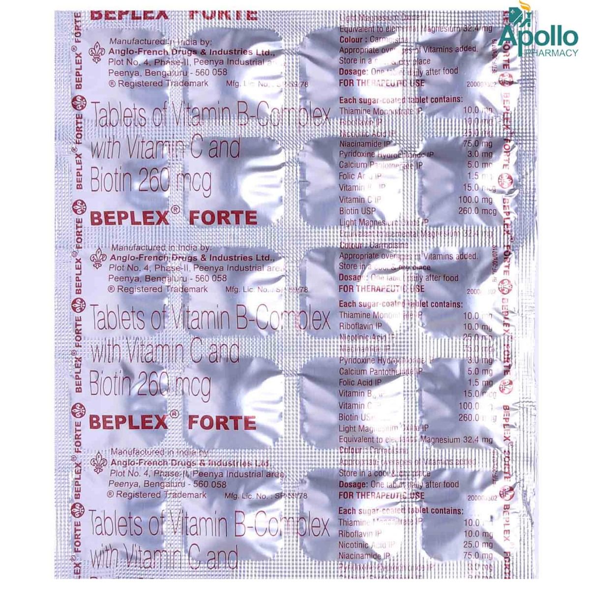 Beplex Forte Tablet 20's Price, Uses, Side Effects, Composition ...