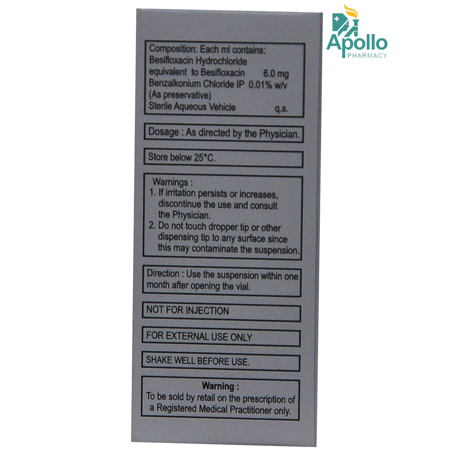 BESIX EYE DROPS 5ML Price, Uses, Side Effects, Composition Apollo