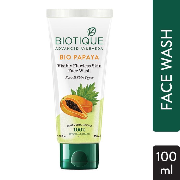 Biotique Bio Papaya Visibly Flawless Skin Face Wash, 100 ml, Pack of 1 