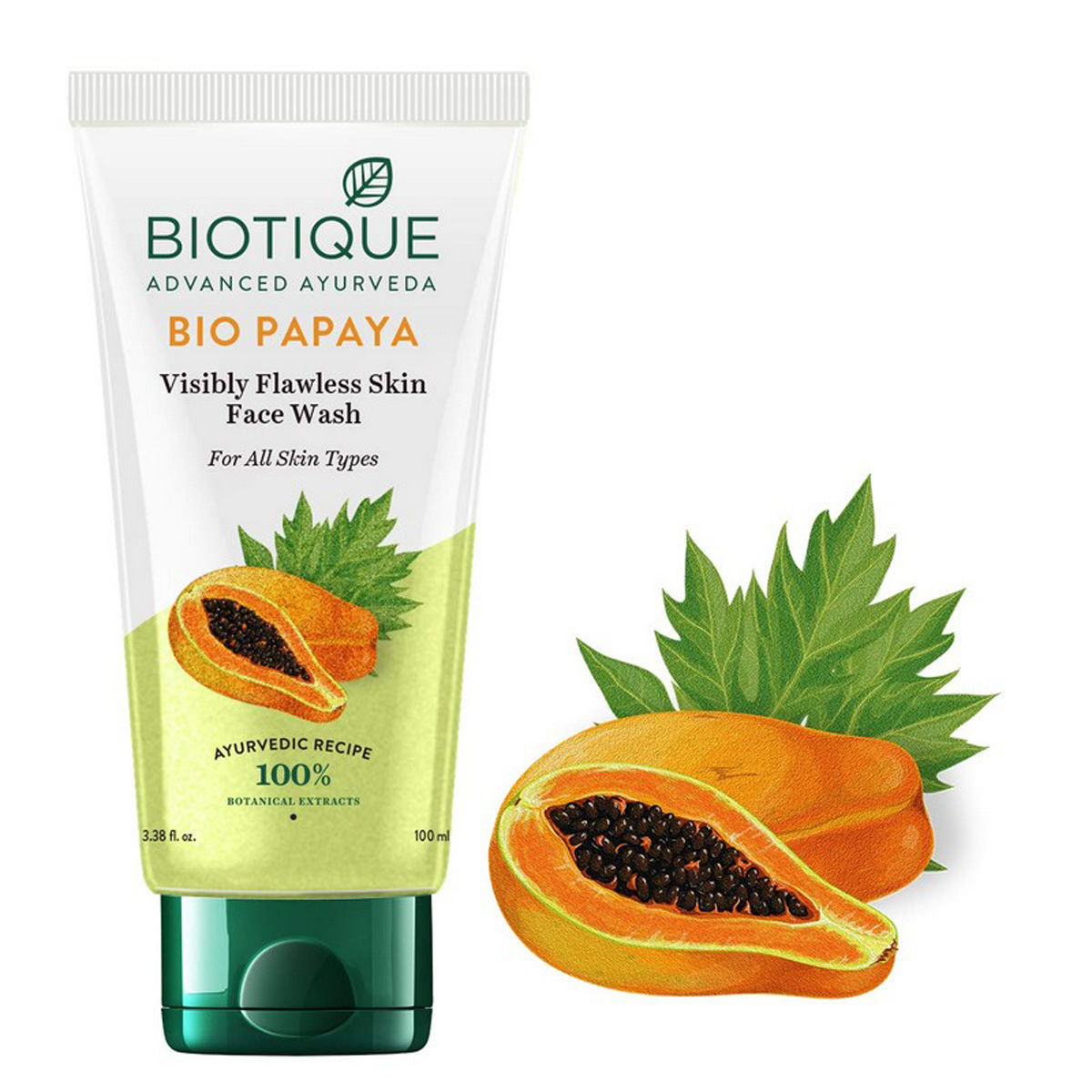Biotique Bio Papaya Visibly Flawless Skin Face Wash, 100 ml, Pack of 1 